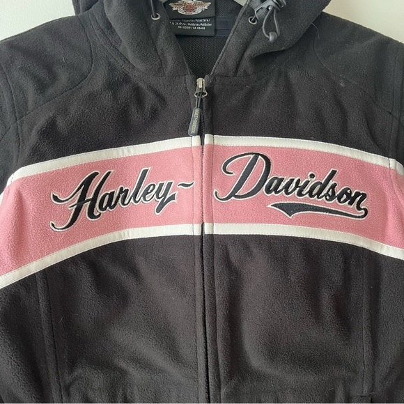 Harley-Davidson reinforced fleece hooded riding full zip riding jacket women’s - Picture 2 of 15